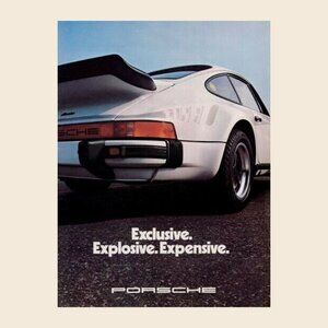 Porsche Turbo Vintage Car Ad Art Print Poster_ 165